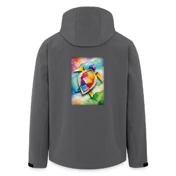 Baby Origami Schildkröte - Recycelte Männer Softshell-Jacke von Stanley/Stella - Anthrazit - Hinten - AI Model Male 185 light (185cm)