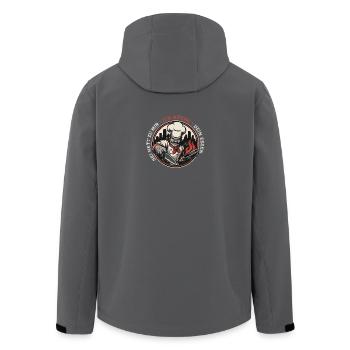 Küchenchef Feuerbadge Retro - Recycelte Männer Softshell-Jacke von Stanley/Stella - Anthrazit - Hinten - AI Model Male 185 light (185cm)