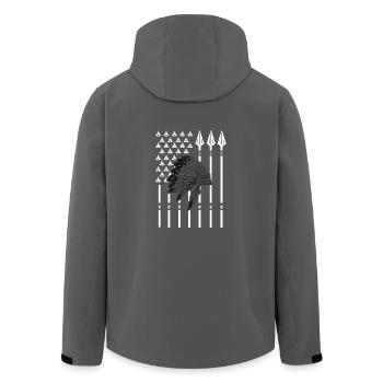 Amerikanischer Ureinwohner Flagge Geschenk - Recycelte Männer Softshell-Jacke von Stanley/Stella - Anthrazit - Hinten - AI Model Male 185 light (185cm)