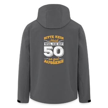 50. Geburtstag - Geschenk - Recycelte Männer Softshell-Jacke von Stanley/Stella - Anthrazit - Hinten - AI Model Male 185 light (185cm)