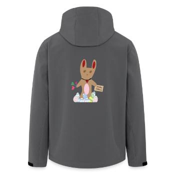 Hase wünscht Frohe Ostern - Recycelte Männer Softshell-Jacke von Stanley/Stella - Anthrazit - Hinten - AI Model Male 185 light (185cm)