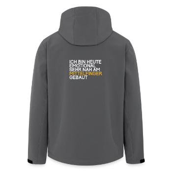 Emotional sehr nah am Mittelfinger gebaut - Recycelte Männer Softshell-Jacke von Stanley/Stella - Anthrazit - Hinten - AI Model Male 185 light (185cm)