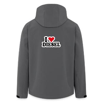 i Love Diesel - Recycelte Männer Softshell-Jacke von Stanley/Stella - Anthrazit - Hinten - AI Model Male 185 light (185cm)