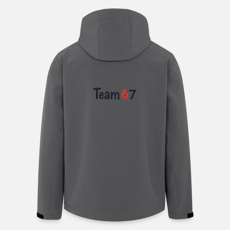 Team 6 7 – Design Texte Collectif - Veste softshell homme en polyester recyclé Stanley/Stella - charbon