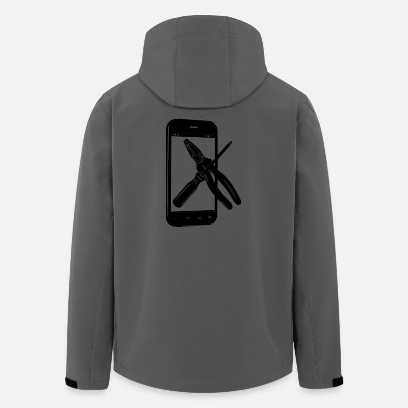 Smartphone avec outils - Veste softshell homme en polyester recyclé Stanley/Stella - charbon