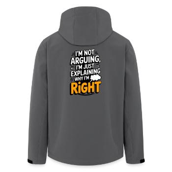Ich habe Recht, nicht zu streiten lustiges Zitat T-Shirt - Recycelte Männer Softshell-Jacke von Stanley/Stella - Anthrazit - Hinten - AI Model Male 185 light (185cm)