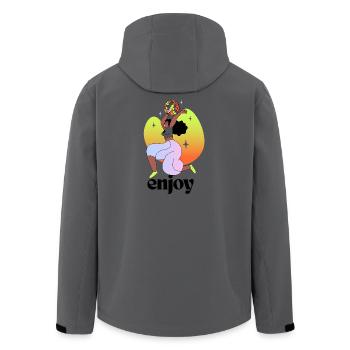 Fröhliche Disco-Vibes Illustration - Recycelte Männer Softshell-Jacke von Stanley/Stella - Anthrazit - Hinten - AI Model Male 185 light (185cm)