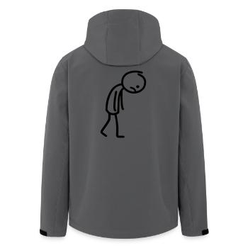 Strichmännchen Traurig Strichmann Strichzeichnung - Recycelte Männer Softshell-Jacke von Stanley/Stella - Anthrazit - Hinten - AI Model Male 185 light (185cm)