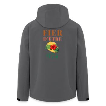 Fier d'être 974 Réunion - Veste softshell homme en polyester recyclé Stanley/Stella - charbon - Dos - AI Model Male 185 light (185cm)