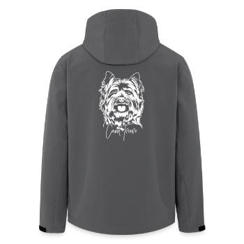 CAIRN TERRIER Portrait Hundeportrait Wilsigns - Recycelte Männer Softshell-Jacke von Stanley/Stella - Anthrazit - Hinten - AI Model Male 185 light (185cm)