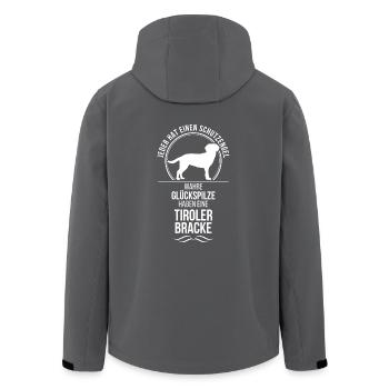 TIROLER BRACKE Schutzengel Wilsigns Hundespruch - Recycelte Männer Softshell-Jacke von Stanley/Stella - Anthrazit - Hinten - AI Model Male 185 light (185cm)