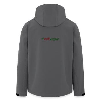 #notvegan - not vegan ! - Veste softshell homme en polyester recyclé Stanley/Stella - charbon - Dos - AI Model Male 185 light (185cm)