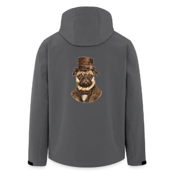 Mops Vintage - Recycelte Männer Softshell-Jacke von Stanley/Stella - Anthrazit - Hinten - AI Model Male 185 light (185cm)