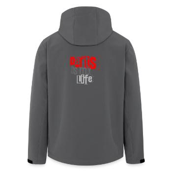 Dart,Darts is my Life 1 - Men’s Recycled Softshell Jacket by Stanley/Stella - anthracite - Back - AI Model Male 185 light (185cm)