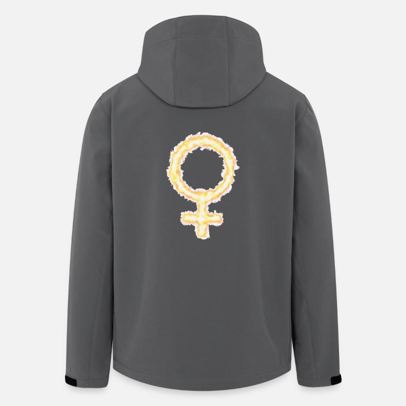 Symbol kvindelige, pige, kvinde - stærk, uafhængig - Stanley/Stella herre softshelljakke i genanvendt polyester - charcoal