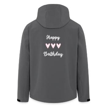 ALLES GUTE ZUM GEBURTSTAG!. ALLES GUTE ZUM GEBURTSTAG!. JAHRESTAG. - Recycelte Männer Softshell-Jacke von Stanley/Stella - Anthrazit - Hinten - AI Model Male 185 light (185cm)
