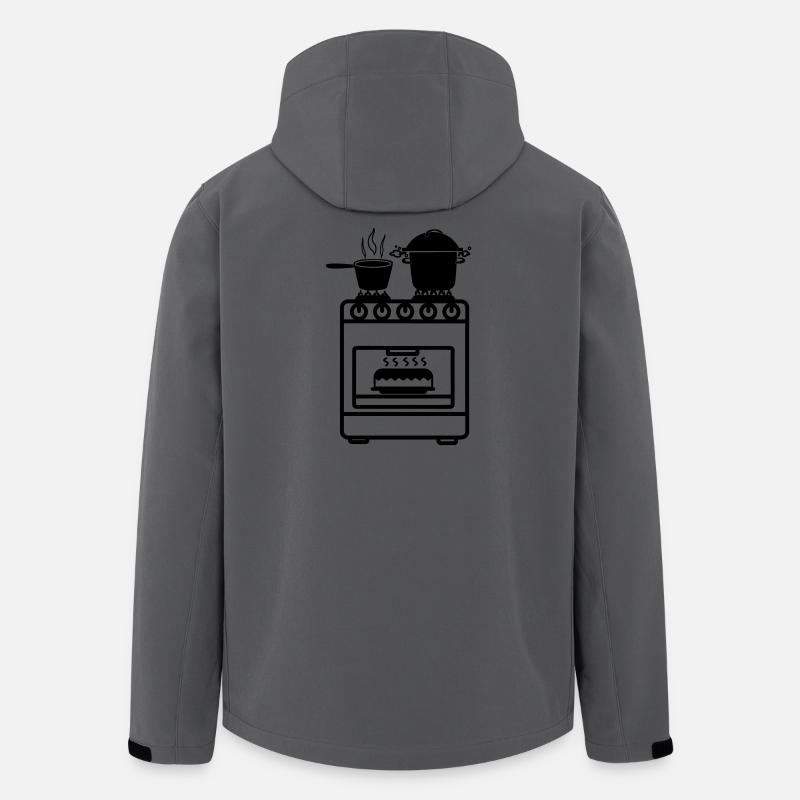 Gasherd mit Pfannkuchen im Backofen - Recycelte Männer Softshell-Jacke von Stanley/Stella - Anthrazit