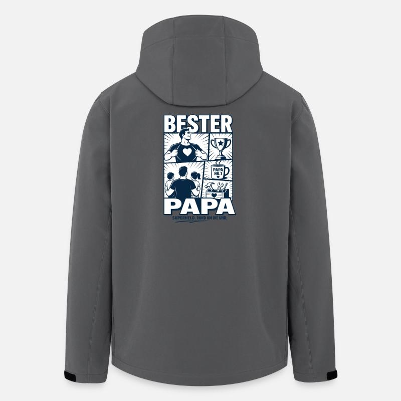 Bester Papa Superheld Design - Recycelte Männer Softshell-Jacke von Stanley/Stella - Anthrazit