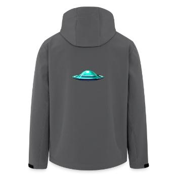 Alien in fliegender Untertasse - Recycelte Männer Softshell-Jacke von Stanley/Stella - Anthrazit - Hinten - AI Model Male 185 light (185cm)