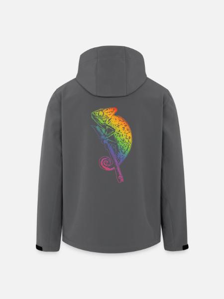 Chamäleon Eidechse Grafik Reptil Chamäleon Liebhaber - Recycelte Männer Softshell-Jacke von Stanley/Stella - Anthrazit
