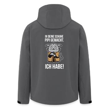 Katze Katzen Pipi Katzenklo Science-Fiction Film - Recycelte Männer Softshell-Jacke von Stanley/Stella - Anthrazit - Hinten - AI Model Male 185 light (185cm)