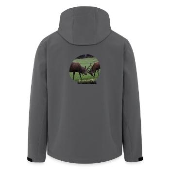 Rotwild-Liebe - Recycelte Männer Softshell-Jacke von Stanley/Stella - Anthrazit - Hinten - AI Model Male 185 light (185cm)