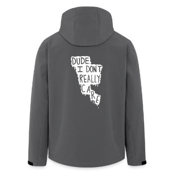 Dude. I Don't Really Care. - Recycelte Männer Softshell-Jacke von Stanley/Stella - Anthrazit - Hinten - AI Model Male 185 light (185cm)