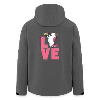 Love Einhorn - Recycelte Männer Softshell-Jacke von Stanley/Stella - Anthrazit - Hinten - AI Model Male 185 light (185cm)