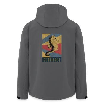 Seepferdchen Retro Seepferd Geschenk - Recycelte Männer Softshell-Jacke von Stanley/Stella - Anthrazit - Hinten - AI Model Male 185 light (185cm)