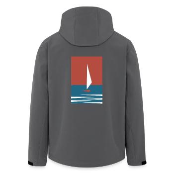 SegelBoot (Simple-Edition) - Recycelte Männer Softshell-Jacke von Stanley/Stella - Anthrazit - Hinten - AI Model Male 185 light (185cm)
