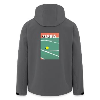 Minimalistisches Tennis Spielfeld Sport - Recycelte Männer Softshell-Jacke von Stanley/Stella - Anthrazit - Hinten - AI Model Male 185 light (185cm)