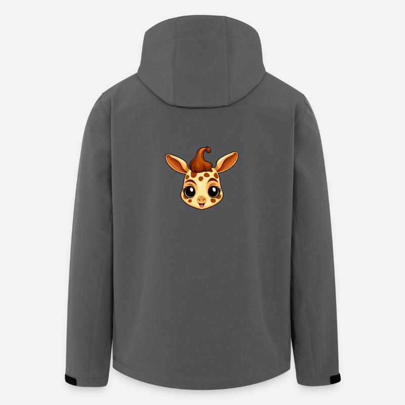Kawaii Giraffe: Süßer Kopfblick - Recycelte Männer Softshell-Jacke von Stanley/Stella - Anthrazit
