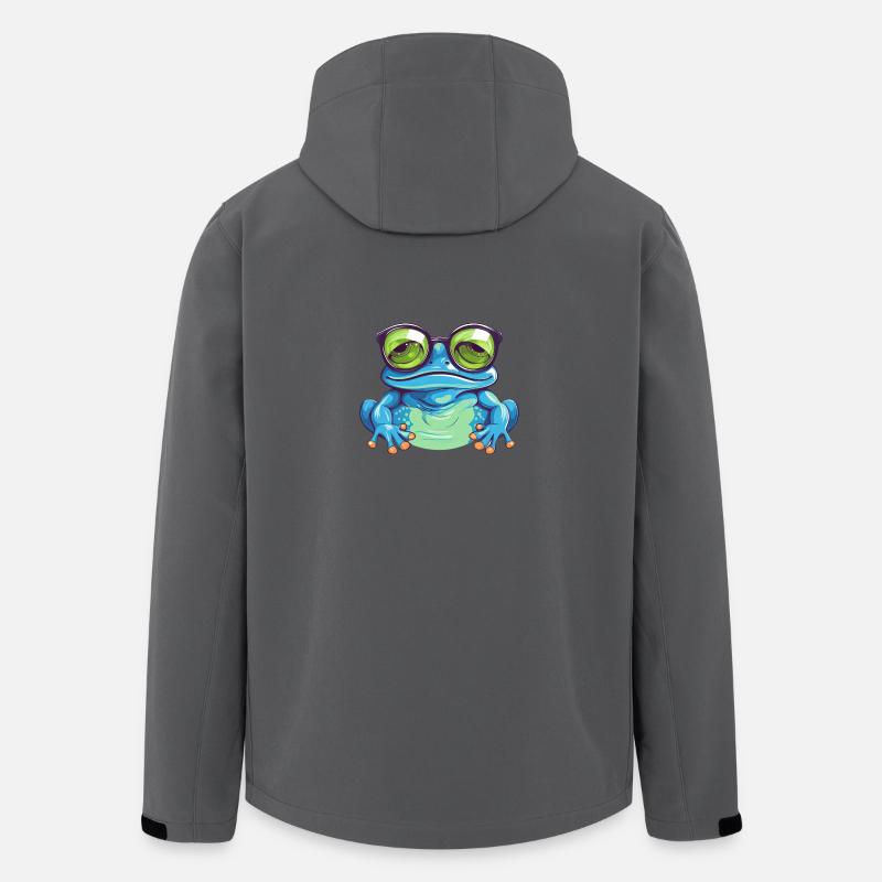 Süßer Frosch mit Brille – Nerdiges - Recycelte Männer Softshell-Jacke von Stanley/Stella - Anthrazit