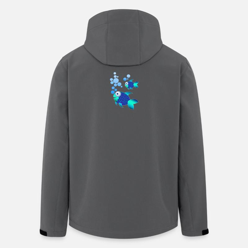 Poisson bleu exotique aux écailles irisées - Veste softshell homme en polyester recyclé Stanley/Stella - charbon