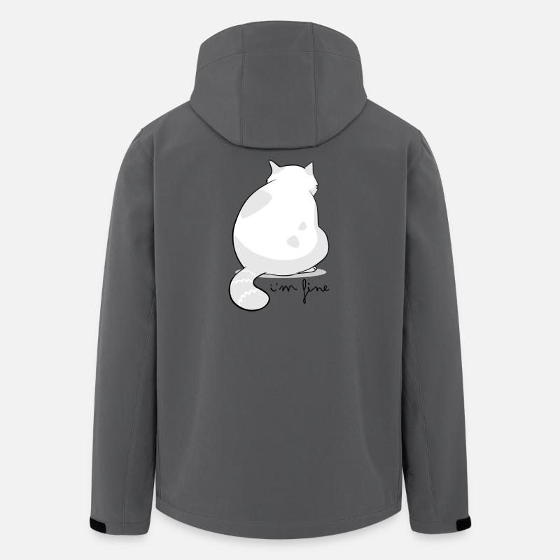 Backview Fluffy Cat Silhouette - Men’s Recycled Softshell Jacket by Stanley/Stella - anthracite