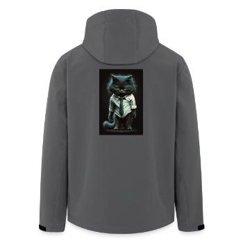 Kater im Businesshemd - Recycelte Männer Softshell-Jacke von Stanley/Stella - Anthrazit - Hinten - AI Model Male 185 light (185cm)
