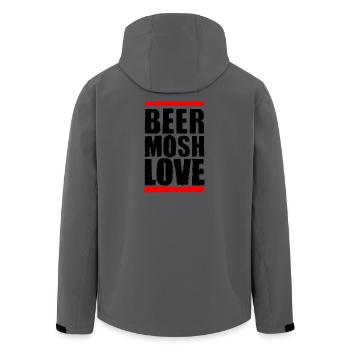 Bier Mosh Liebe Schwarzer Buchstabe - Recycelte Männer Softshell-Jacke von Stanley/Stella - Anthrazit - Hinten - AI Model Male 185 light (185cm)