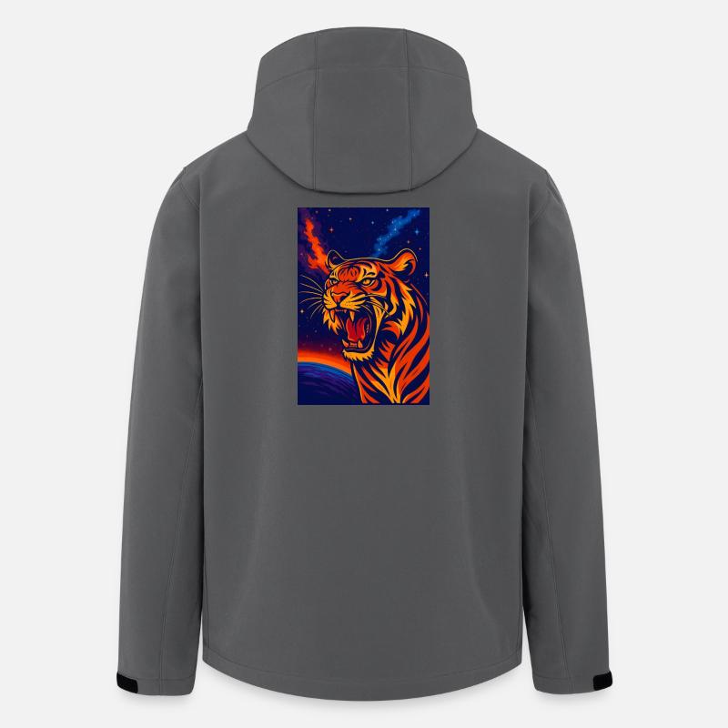 Kosmische Tigergalaxie-Illustration - Recycelte Männer Softshell-Jacke von Stanley/Stella - Anthrazit