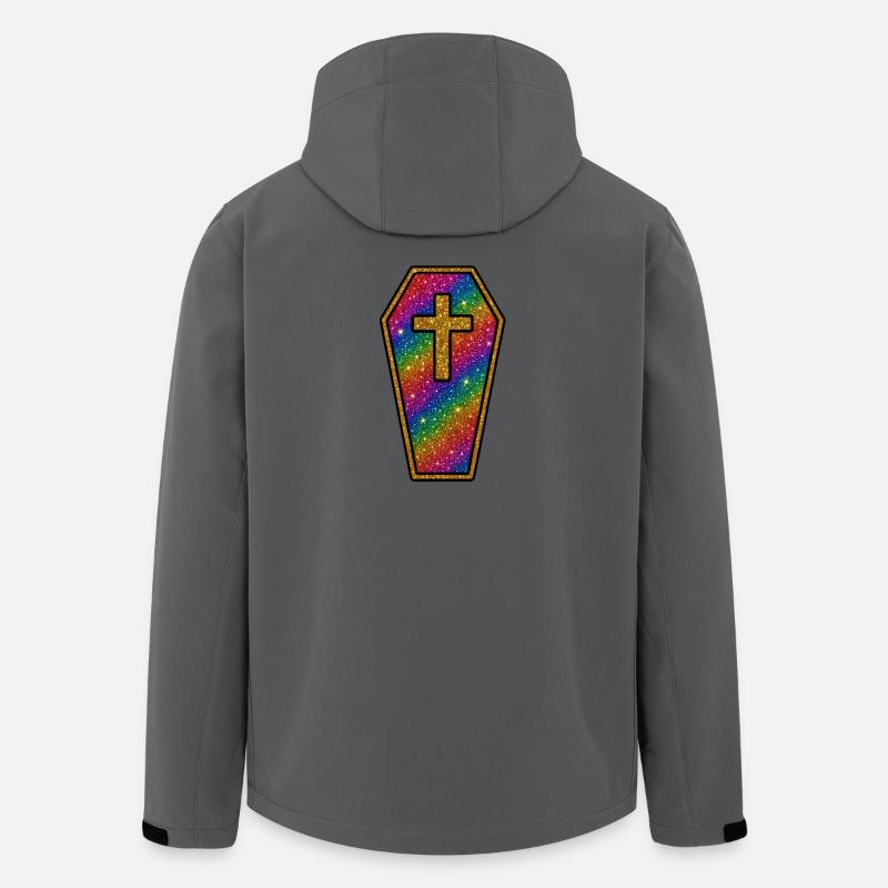 Halloween Coffin | Rainbow Glitter Coffin Cross - Men’s Recycled Softshell Jacket by Stanley/Stella - anthracite