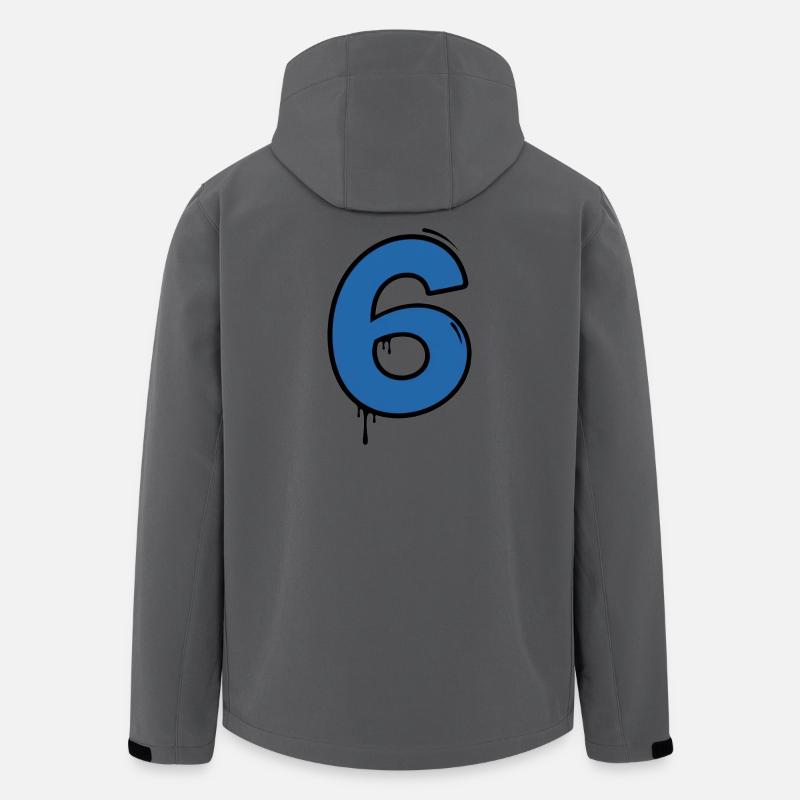 Graffiti Ziffer 6 Blau - Recycelte Männer Softshell-Jacke von Stanley/Stella - Anthrazit