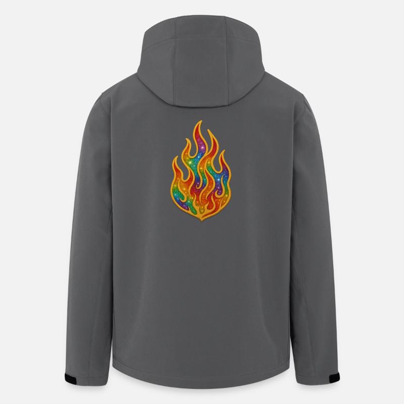 Regenbogenfeuer Patch - Recycelte Männer Softshell-Jacke von Stanley/Stella - Anthrazit