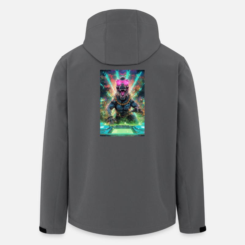 DJ T-Rex – Neon Jungle Rave | Joyverse - Recycelte Männer Softshell-Jacke von Stanley/Stella - Anthrazit