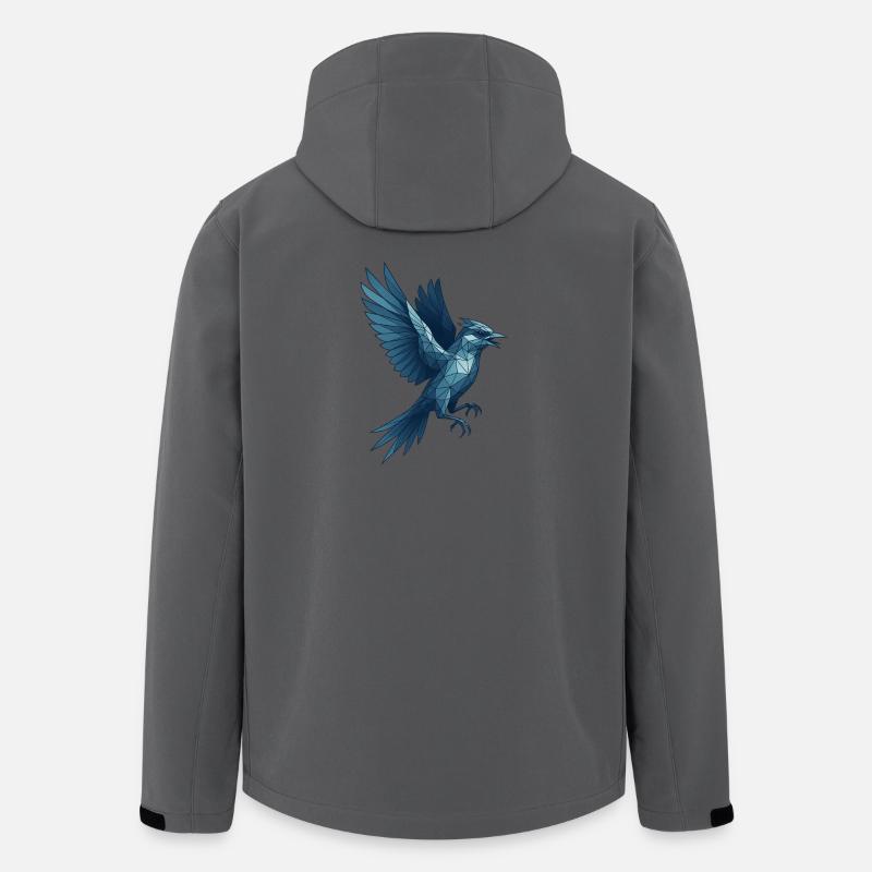 Geometrischer Blauvogel - Recycelte Männer Softshell-Jacke von Stanley/Stella - Anthrazit