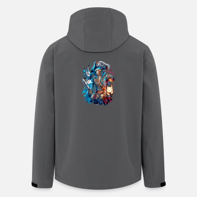 Skelettpirat im Laternenlicht - Recycelte Männer Softshell-Jacke von Stanley/Stella - Anthrazit