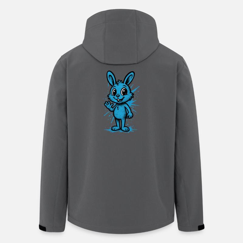 Graphique Blue Splash Bunny - Veste softshell homme en polyester recyclé Stanley/Stella - charbon