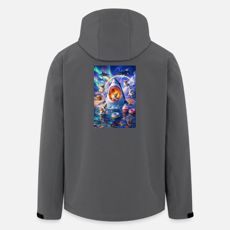 Welpenhai im Farbchaos - Recycelte Männer Softshell-Jacke von Stanley/Stella - Anthrazit