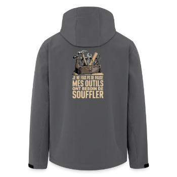  Je Ne Fais Ps De Pause Mes Outils Ont Besoin De - Recycelte Männer Softshell-Jacke von Stanley/Stella - Anthrazit - Hinten - AI Model Male 185 light (185cm)
