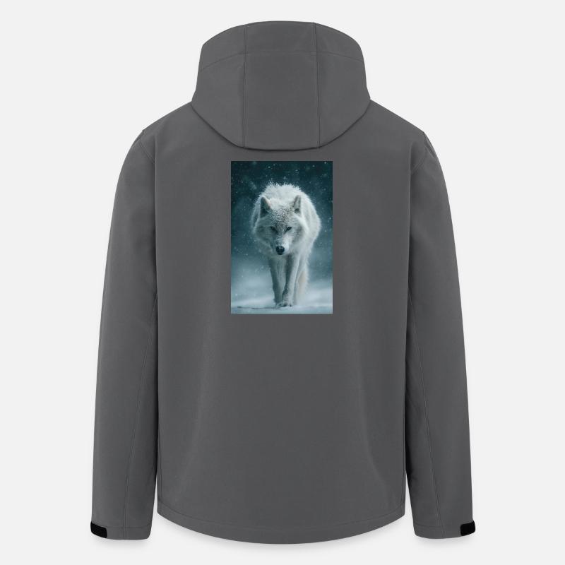 Arktischer Wolf im Schneefall - Recycelte Männer Softshell-Jacke von Stanley/Stella - Anthrazit