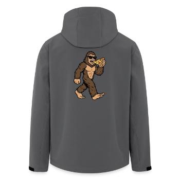 Sasquatch Eats Pizza - Men’s Recycled Softshell Jacket by Stanley/Stella - anthracite - Back - AI Model Male 185 light (185cm)