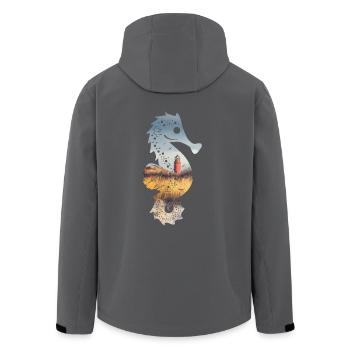SeePferdchen (LightHouse-Edition) - Recycelte Männer Softshell-Jacke von Stanley/Stella - Anthrazit - Hinten - AI Model Male 185 light (185cm)